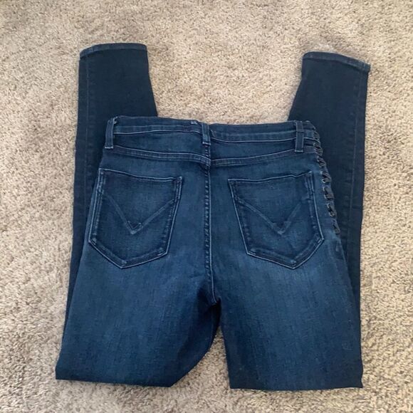 Size 27 Dark Blue Hudson Jeans, braided Design on Side - Picture 4 of 8